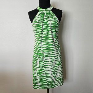 EUC *Trina Turk* Women's Cotton/Spandex Halter Sheath Fitted Dress  0